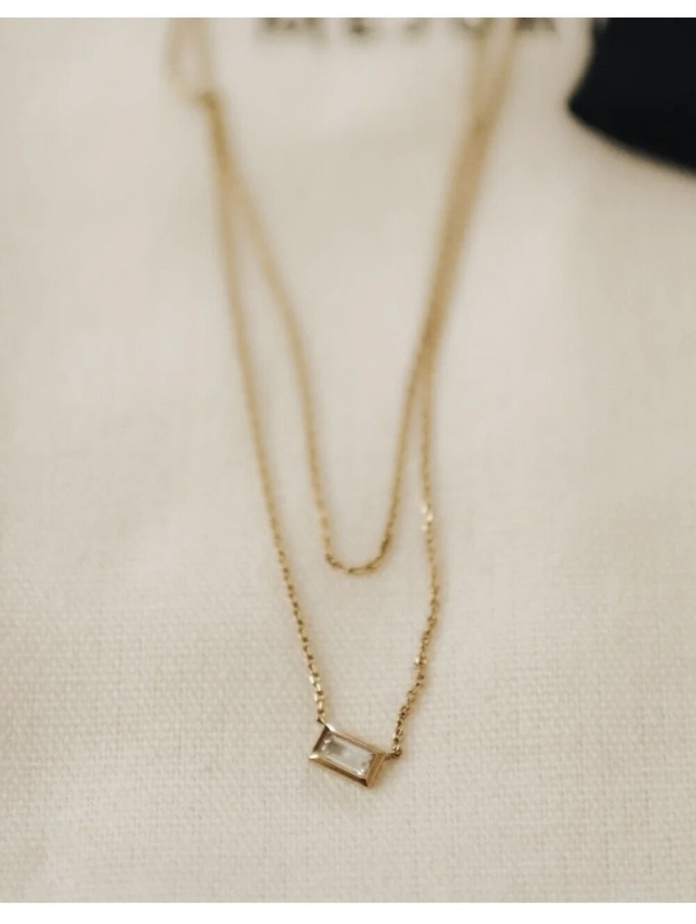Mejuri Layered Aquamarine Necklace